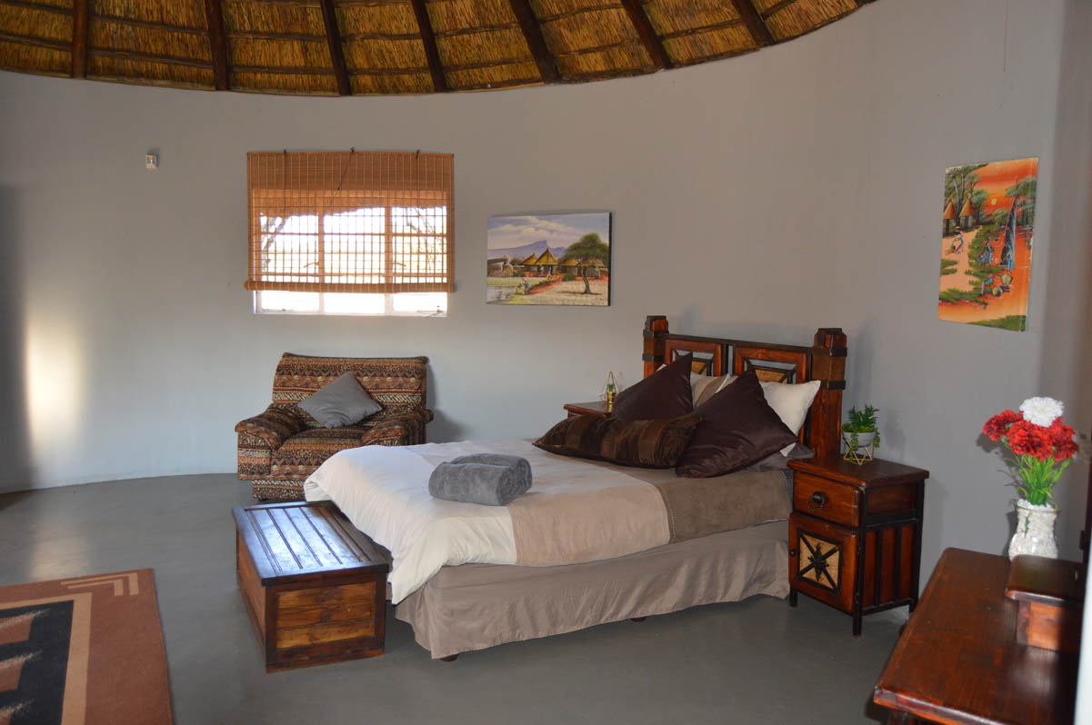 View of a room in the bush chalets